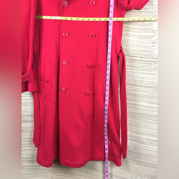 🔥 RARE! Y-3 Adidas x Yohji Yamamoto Hot Red 3-Stripe Sweatshirt Trench Coat Sz S - Picture 12 of 12